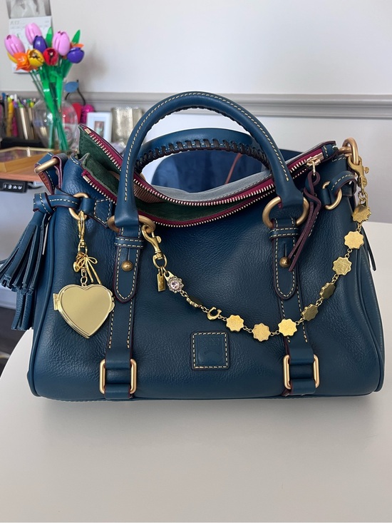 Dooney & Bourke Handbags - Dooney & Bourke Denim Leather Florentine Satchel with Gold Hardware